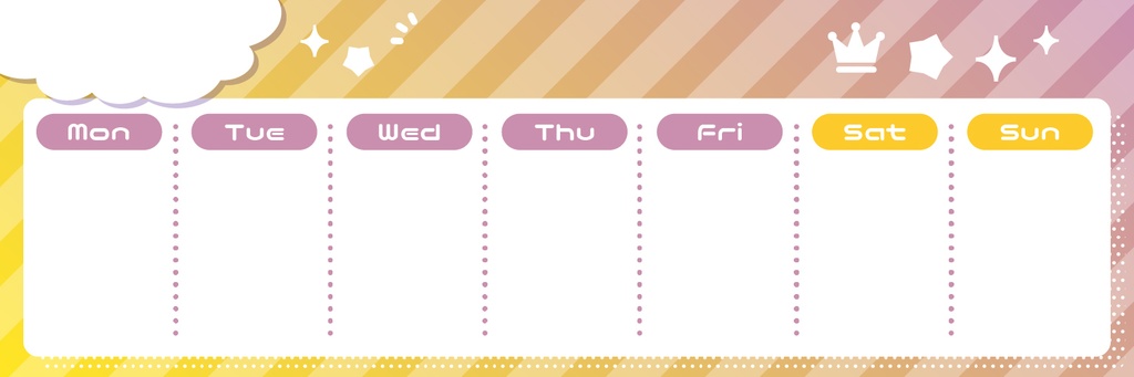 スケジュール表(weeklyschedule)【配信者さん向け】@フリー素材