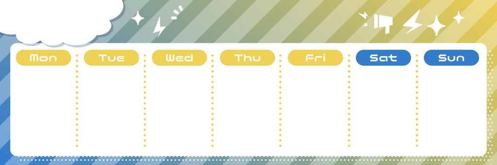 スケジュール表(weeklyschedule)【配信者さん向け】@フリー素材