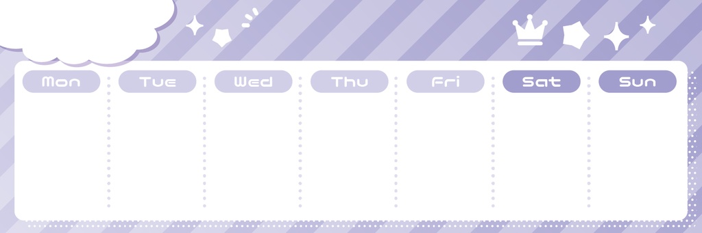 スケジュール表(weeklyschedule)【配信者さん向け】@フリー素材