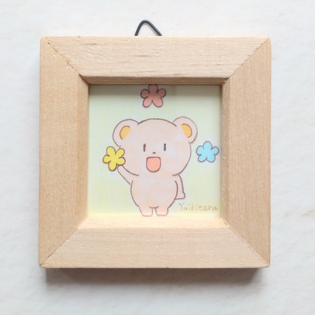 クマさんと花 ミニ原画 No.7