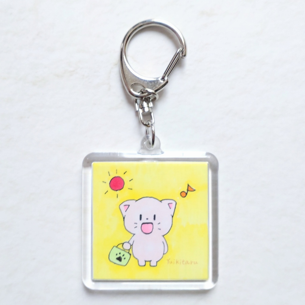 【NEW】ネコさん、お買い物 ミニ原画 アクリルキーホルダー