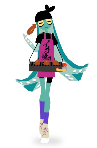 オリジナル3Dモデル「イカ焼き見習い」【cluster対応VRM】