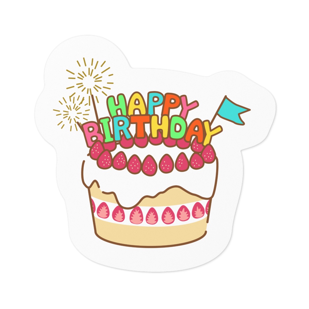 誕生日ケーキステッカー