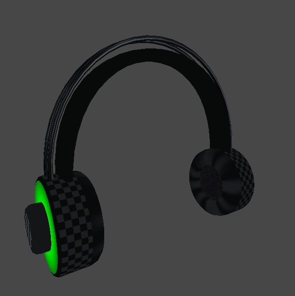 【3Dモデル】2-Way×2マテリアル ヘッドホン(VRChat想定)