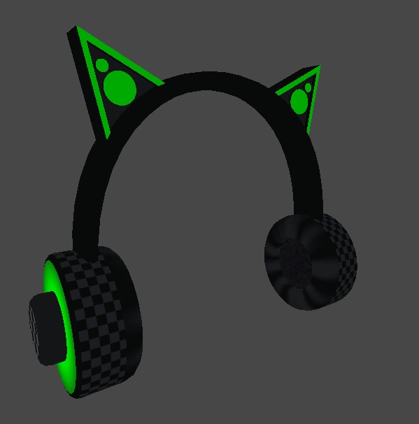 【3Dモデル】2-Way×2マテリアル ヘッドホン(VRChat想定)