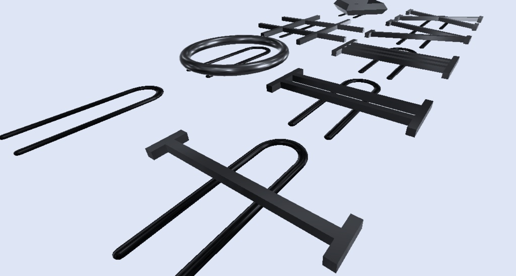 【VRChat想定】ヘアピン 8種セット(3Dモデル)