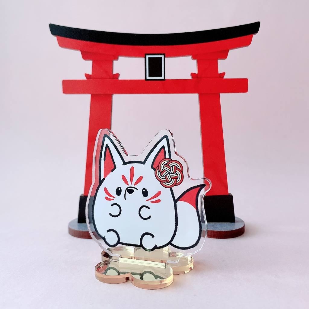 もっちりきつねさんともっちりたぬきさんのアクリルスタンド