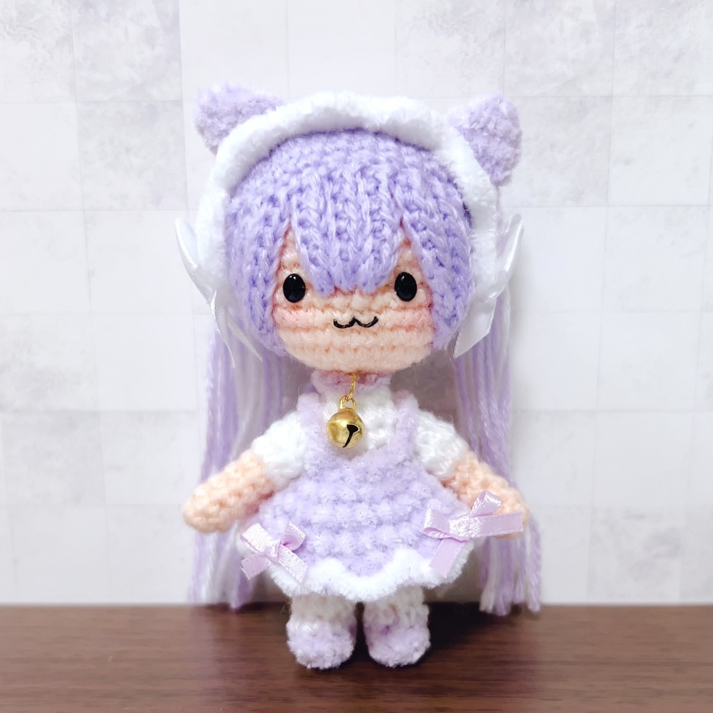 ねこみみまめろりちゃんのあみぐるみ（ぱーぷる）