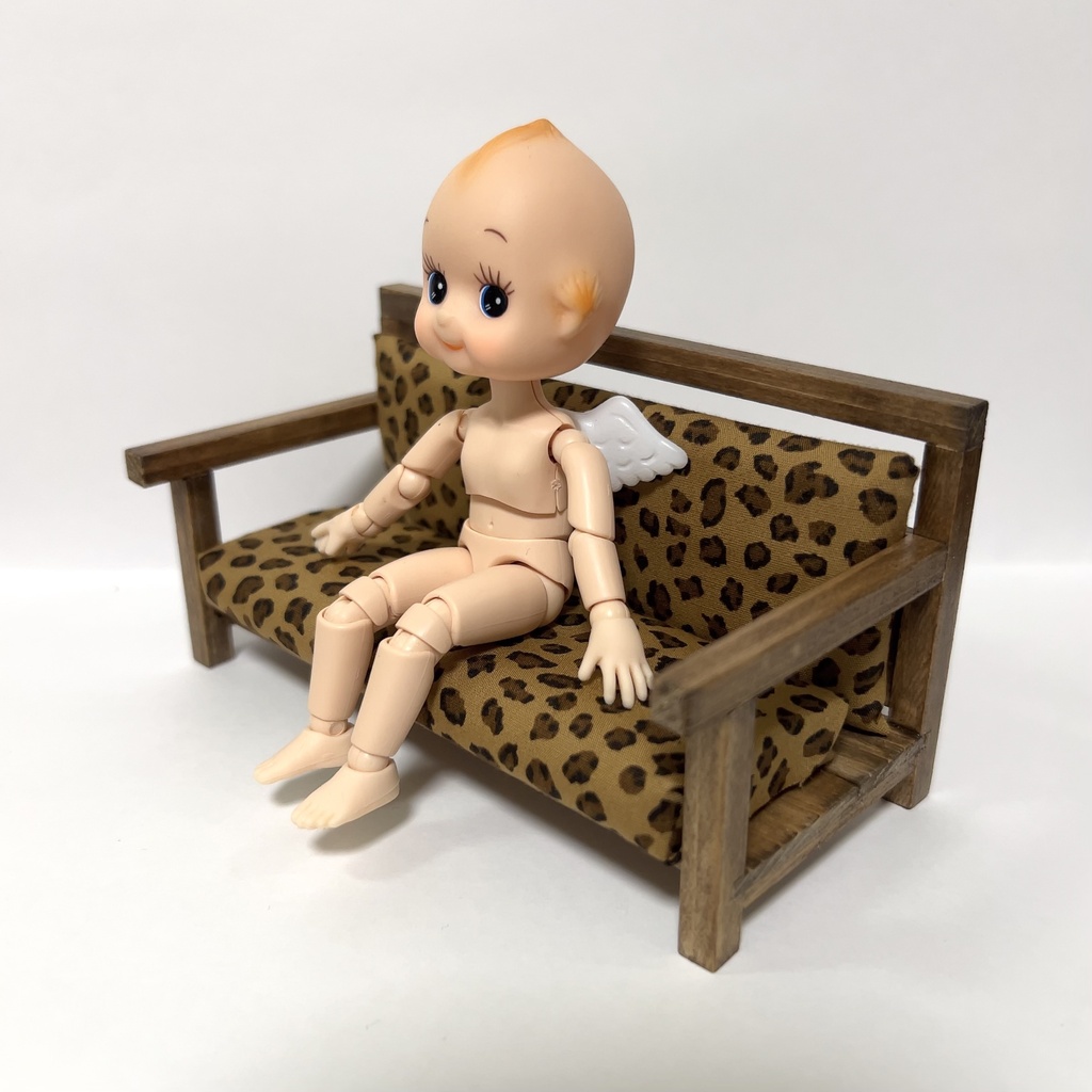 【13日(土)21時〜】茶ヒョウ柄ソファー オビツ11 ねんどろいどどーる