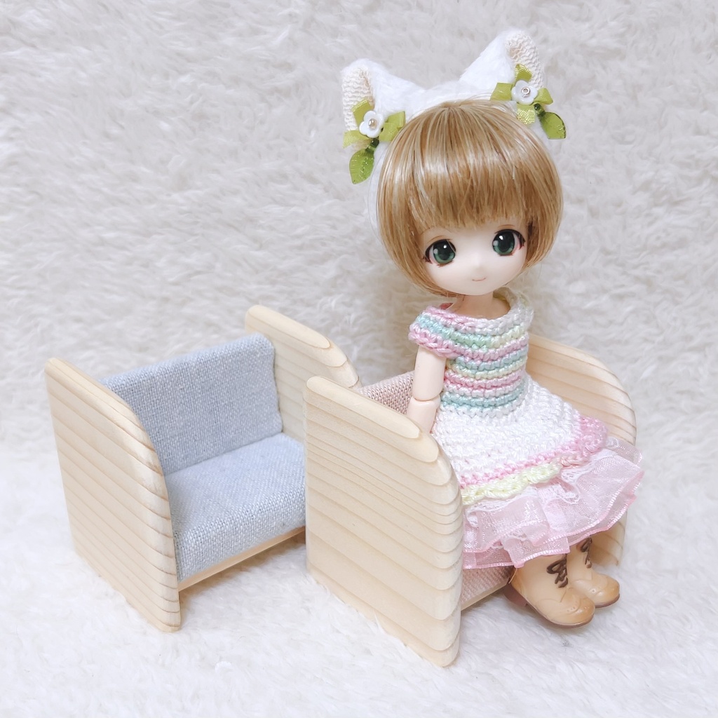 【8/1(土)21時〜】1/12サイズ 1人掛けソファー オビツ11 ねんどろいどどーる