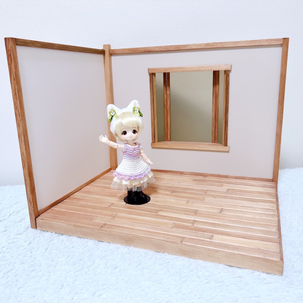【8/1(土)21時〜】1/12サイズ 木製背景セット ブラウン オビツ11 ねんどろいどどーる