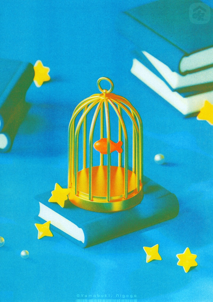 リソグラフプリント『私が人魚だった頃』