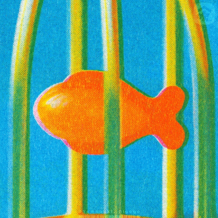 リソグラフプリント『私が人魚だった頃』