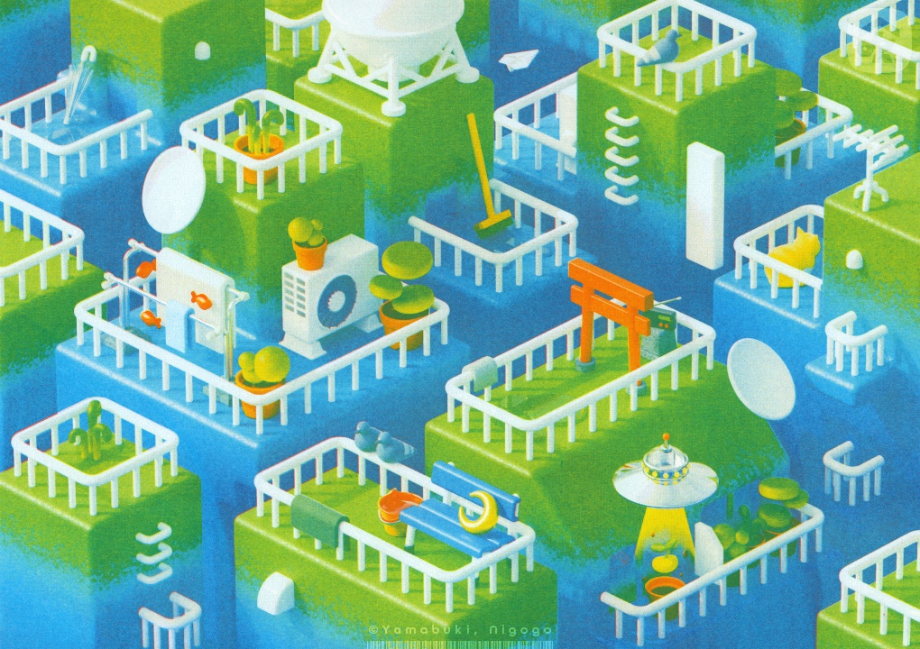 リソグラフプリント『浮かぶサンクチュアリ』