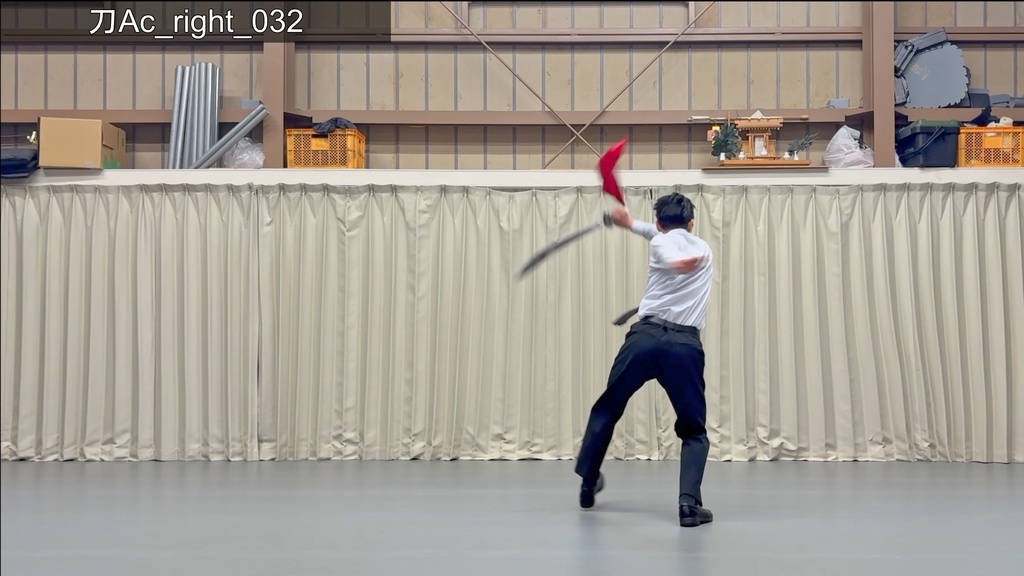 スーツアクション動画・写真資料【 刀 】動作A_衣装c・Yシャツ(袖のばし)