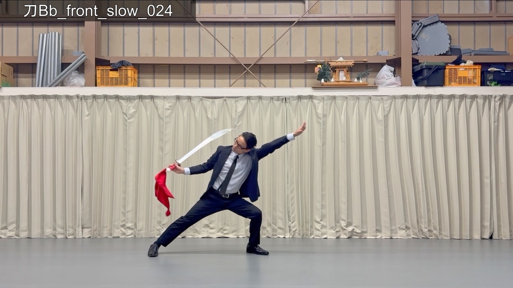 スーツアクション動画・写真資料【 刀 】動作B_衣装b・ジャケット有(ボタンあけ)