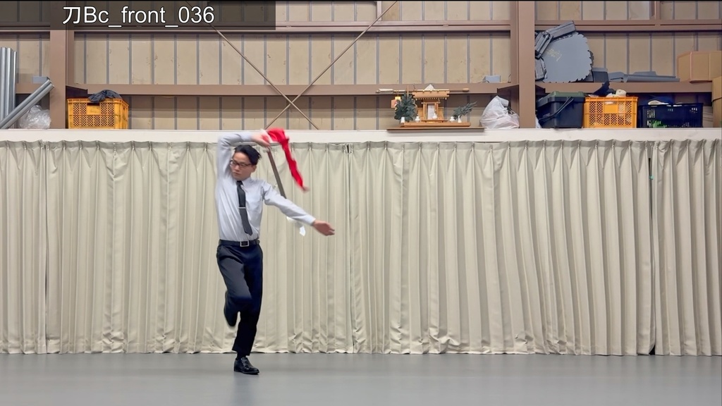 スーツアクション動画・写真資料【 刀 】動作B_衣装c・Yシャツ(袖のばし)