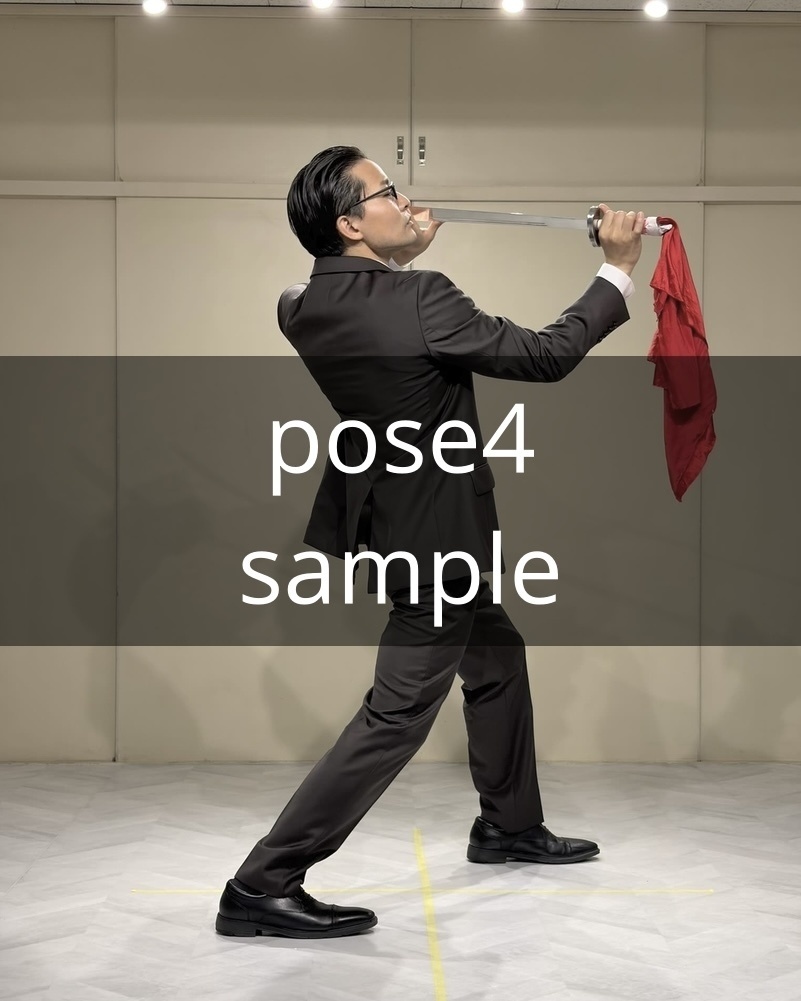 武術ポーズ #002(正面・アオリ・俯瞰)〈スーツ写真資料〉