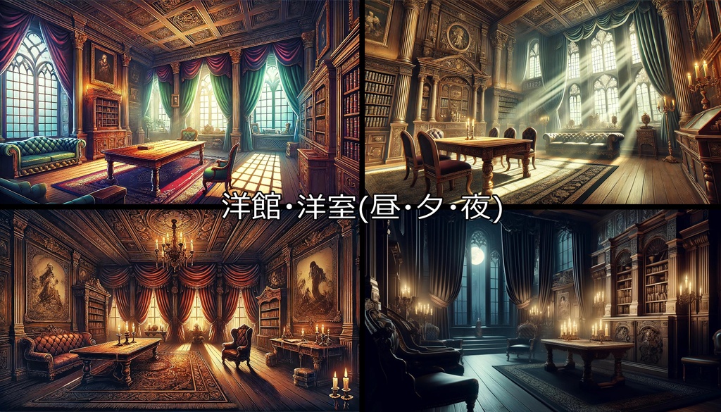 【無料フリー背景素材】ありそうでなさそうな洋館Vol.1(ロビー/廊下/洋室)【ゲーム/TRPG】