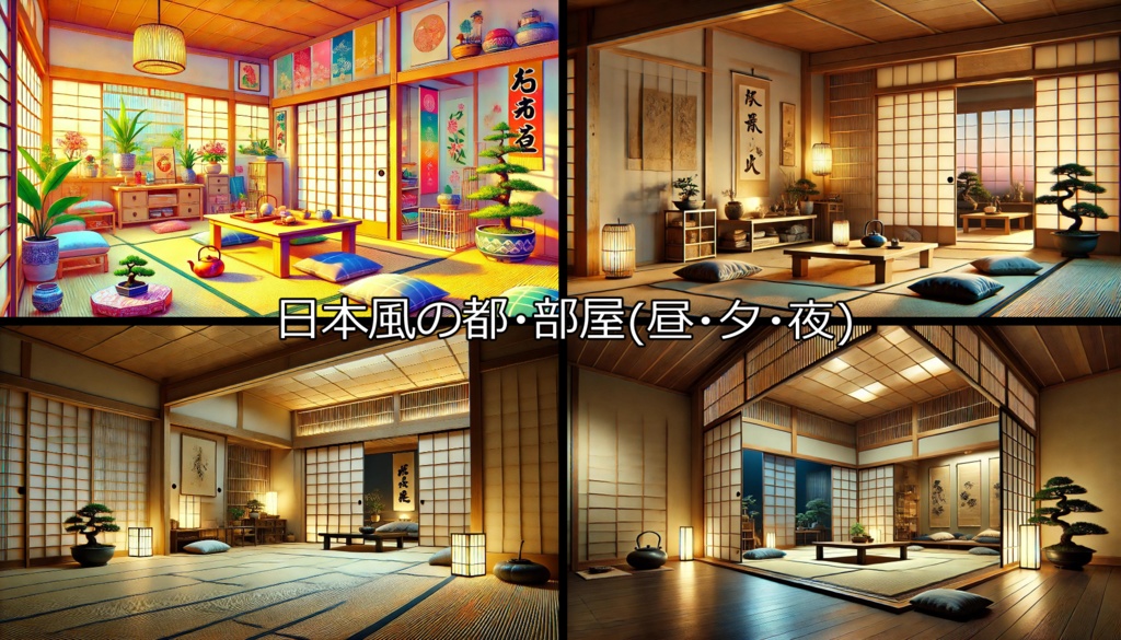 【無料フリー背景素材】ありそうでなさそうな日本風の都Vol.1(町並み/部屋/喫茶店)【ゲーム/TRPG】