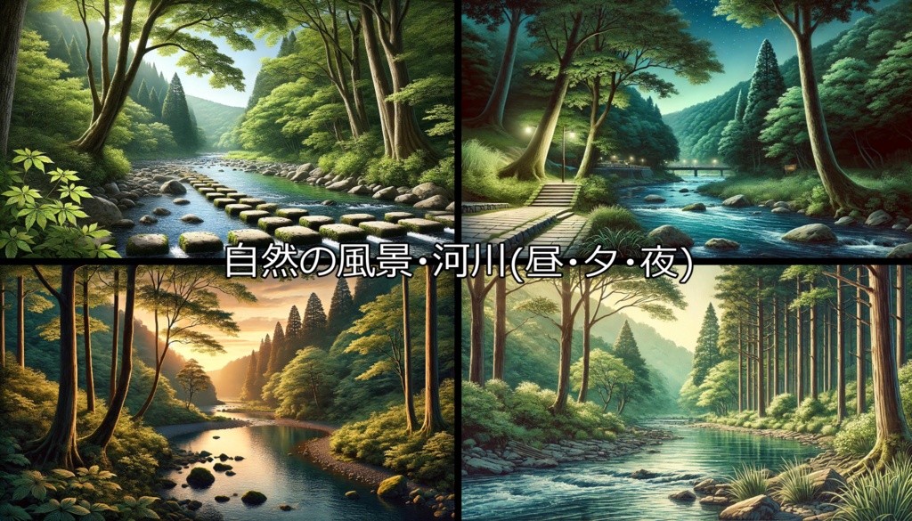 【無料フリー背景素材】ありそうでなさそうな自然の風景Vol.1(草原/森林/河川)【ゲーム/TRPG】