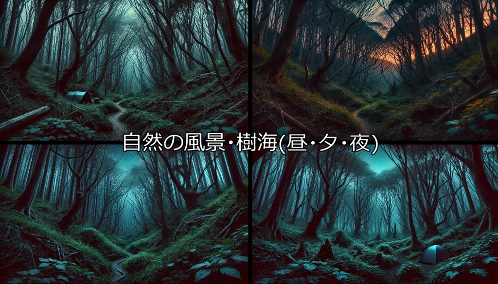 【無料フリー背景素材】ありそうでなさそうな自然の風景Vol.2(樹海/浜辺/木橋)【ゲーム/TRPG】
