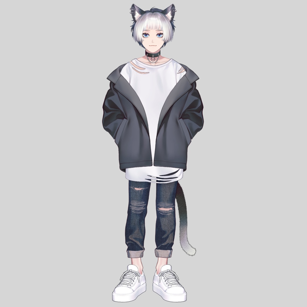 Live2D 中性的な猫耳モデル【汎用モデル・VtubeStudio対応】