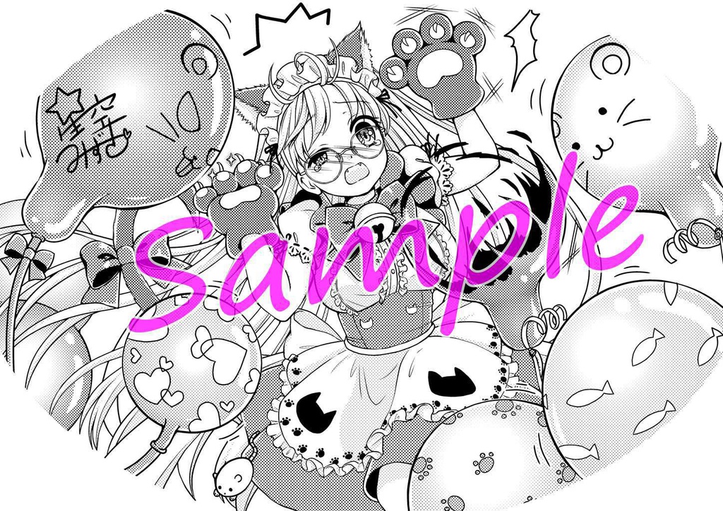 猫耳メイドさん風船(舞弥ちゃん)