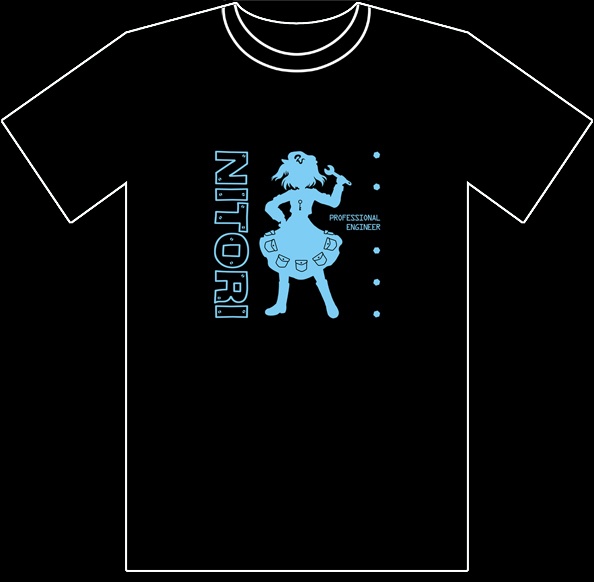 【手刷り】シルエットTシャツ　河城にとり　Lサイズ