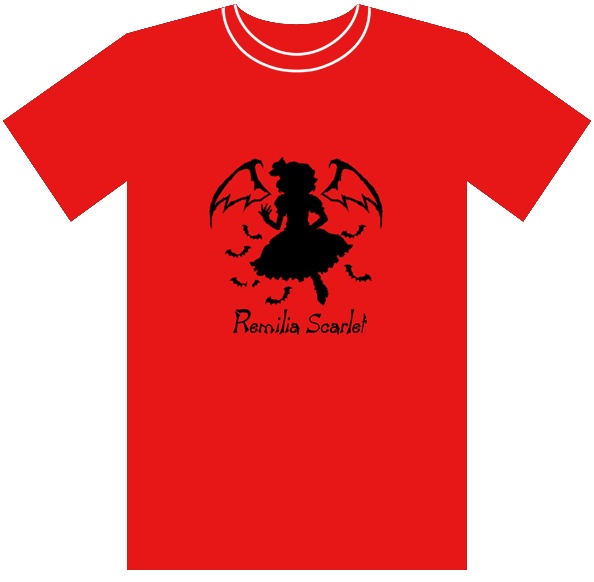 【手刷り】シルエットTシャツ　レミリアb　Lサイズ