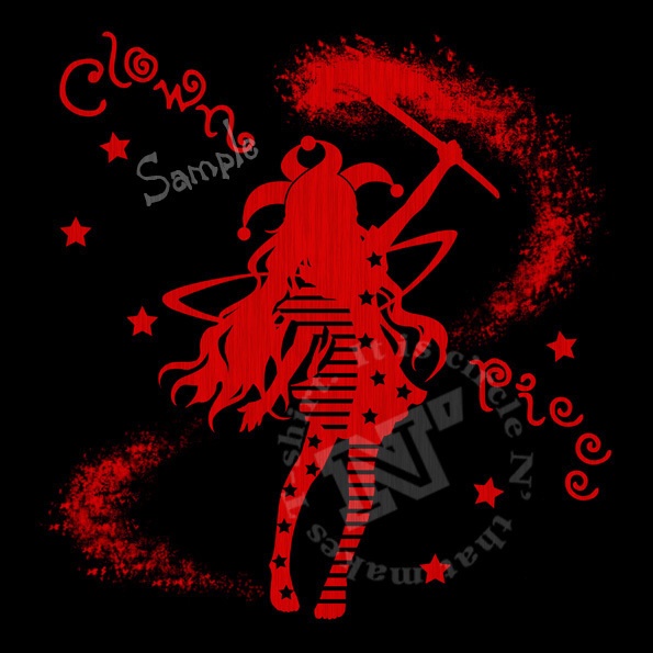 【手刷り】シルエットTシャツ　クラウンピース　XLサイズ
