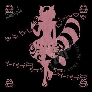 【手刷り】シルエットTシャツ 二ツ岩マミゾウ Lサイズ