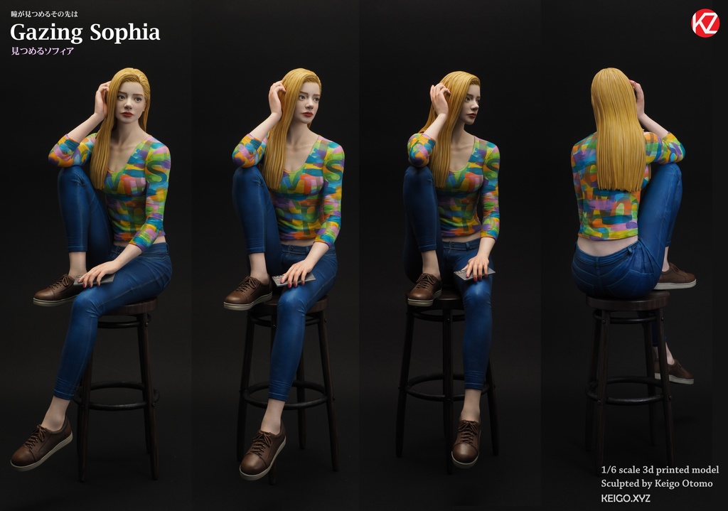 1/6 Gazing Sophia( 見つめるソフィア)3D出力品(未塗装 unpainted)