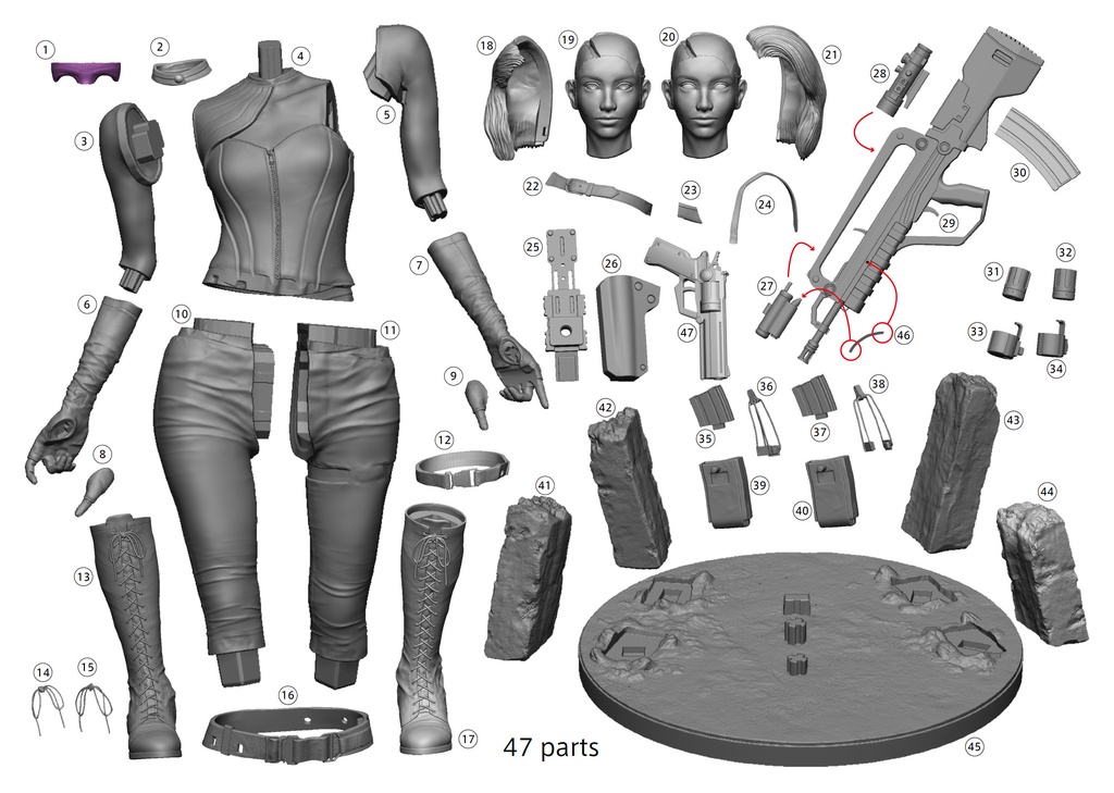 1/6 アームド・マチルダ( Armed Mathilda )3D出力品(未塗装 unpainted)