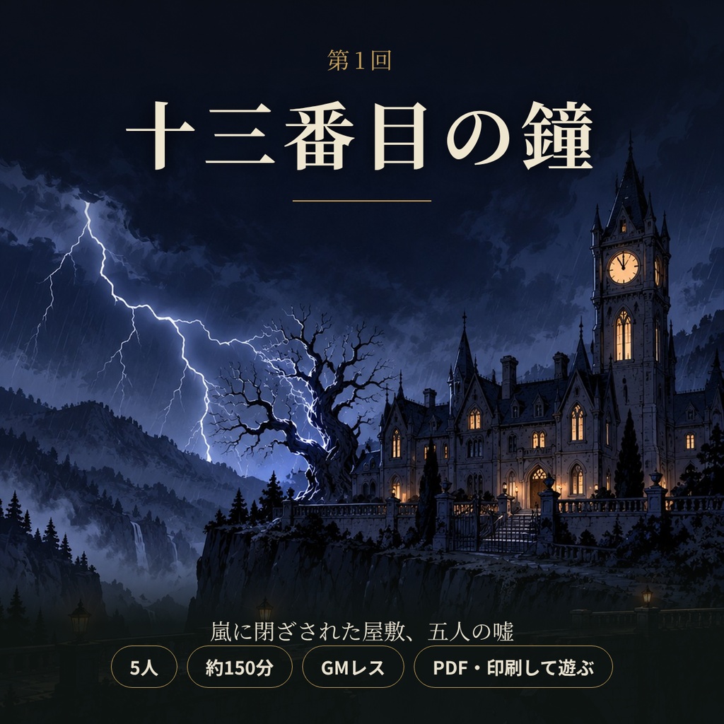 十三番目の鐘 — 第1回 / 열세 번째 종 — 제1회차｜5人用GMレス マーダーミステリー(日本語・韓国語)