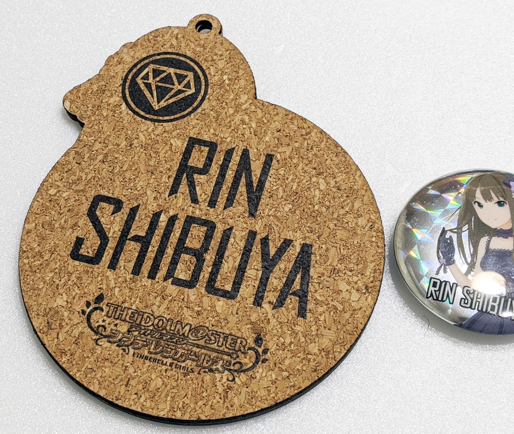 【コースター&でかキーホルダー】 渋谷凛 11cm +オマケ(缶バッジ)
