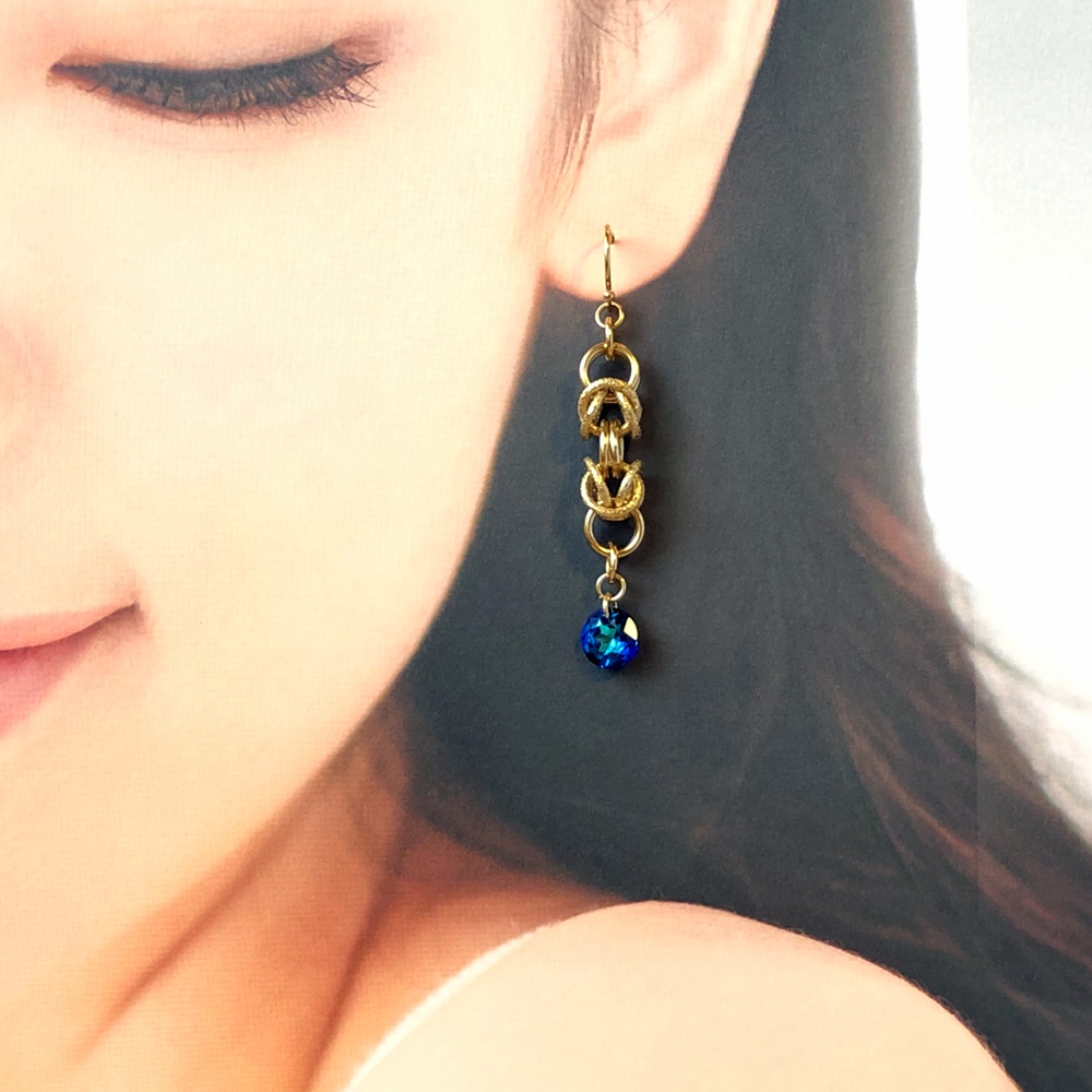 お守り耳飾り(青)