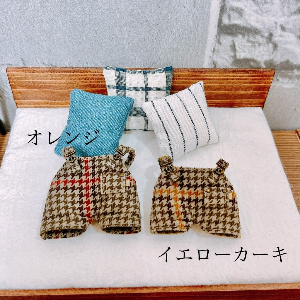 コーデュロイチェックサロペット