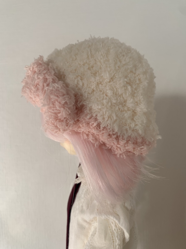 ドールニット帽【リボン】7〜9インチ