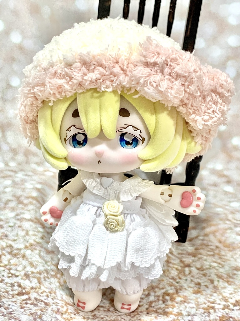 ドールニット帽【リボン】7〜9インチ