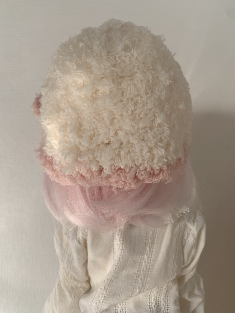 ドールニット帽【リボン】7〜9インチ