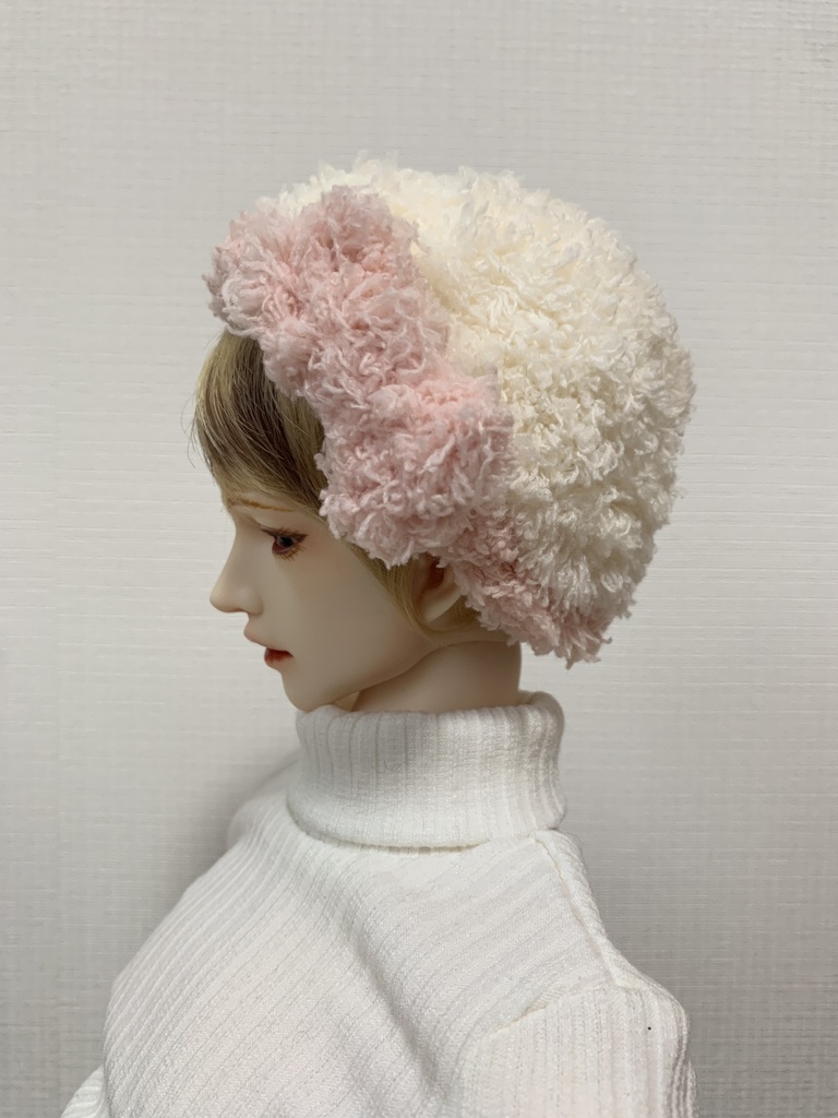 ドールニット帽【リボン】7〜9インチ