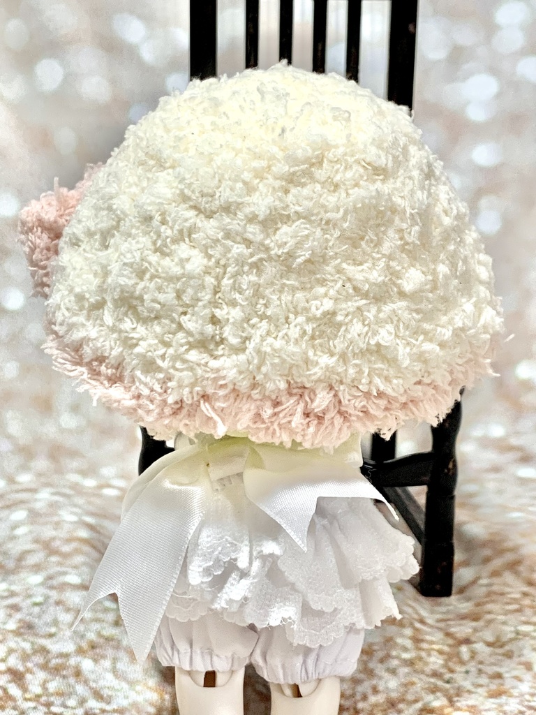 ドールニット帽【リボン】7〜9インチ