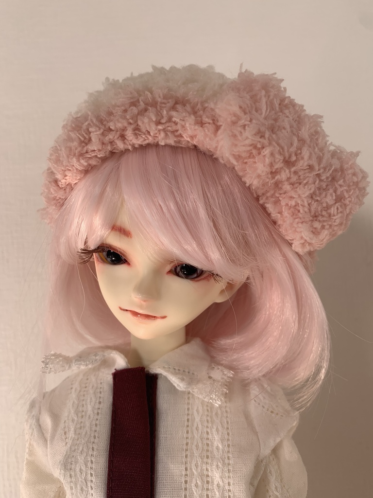 ドールニット帽【リボン】7〜9インチ