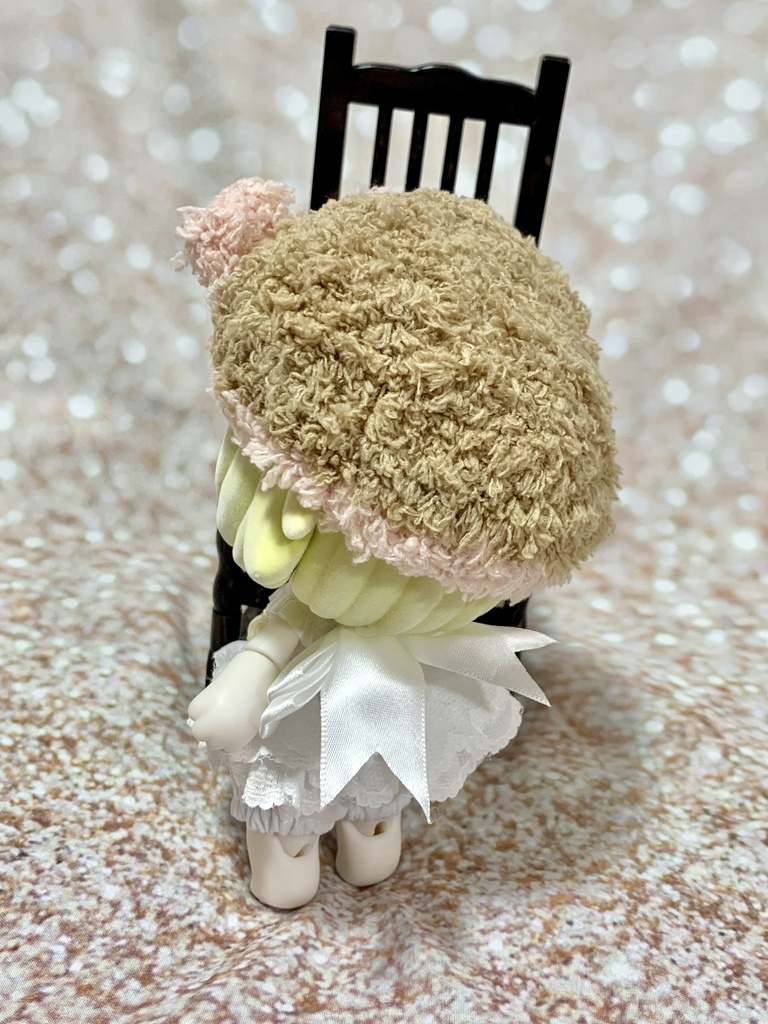 ドールニット帽【くまブラウン】7〜9インチ