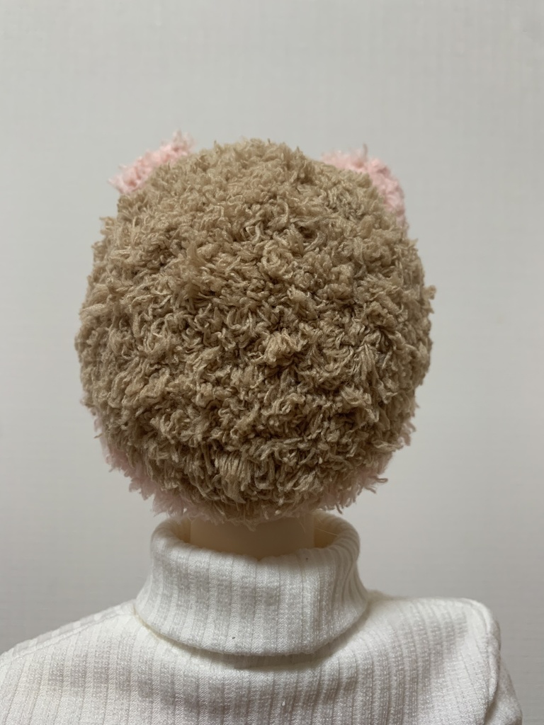 ドールニット帽【くまブラウン】7〜9インチ