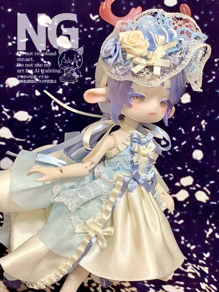 リボンミニドレス