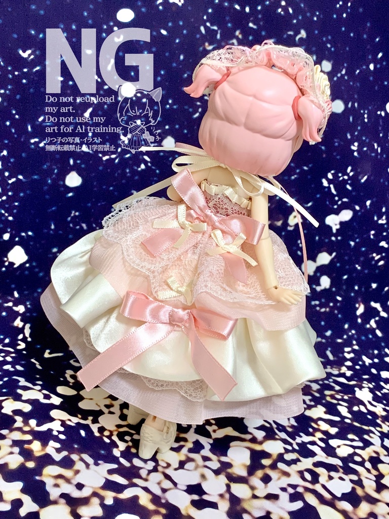 リボンミニドレス