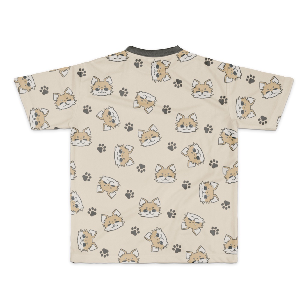 ちゃ〜柄フルグラフィックTシャツ M