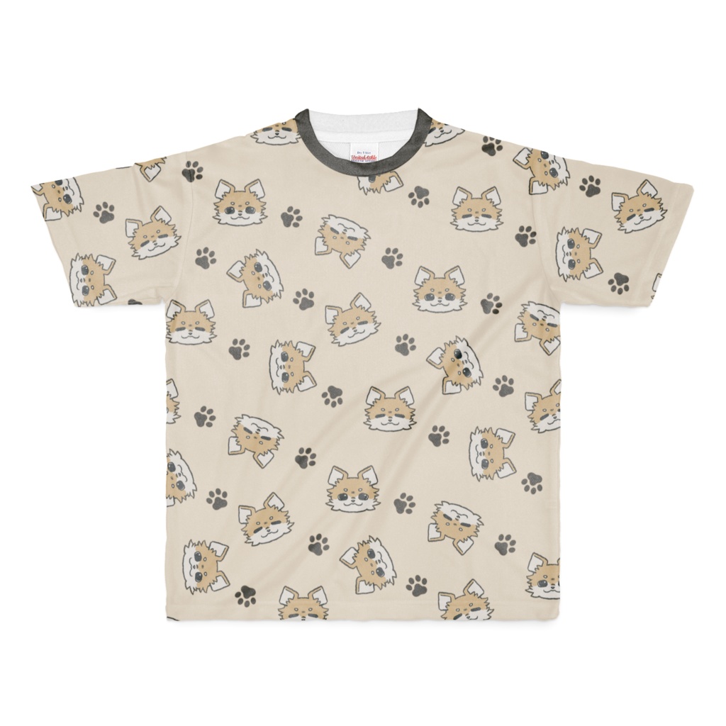ちゃ〜柄フルグラフィックTシャツ M